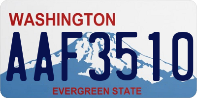 WA license plate AAF3510