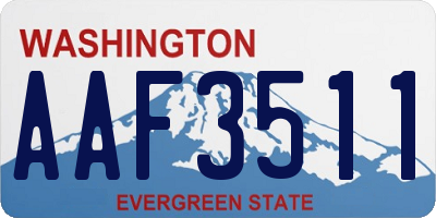 WA license plate AAF3511