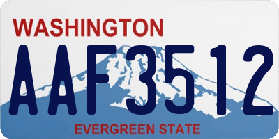 WA license plate AAF3512