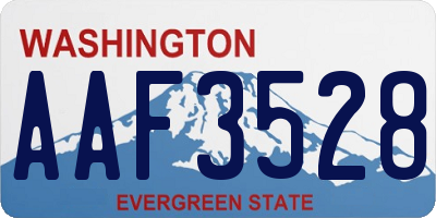 WA license plate AAF3528