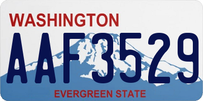 WA license plate AAF3529