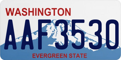 WA license plate AAF3530