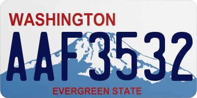 WA license plate AAF3532