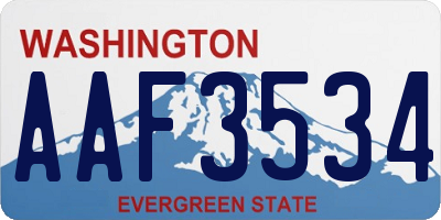 WA license plate AAF3534