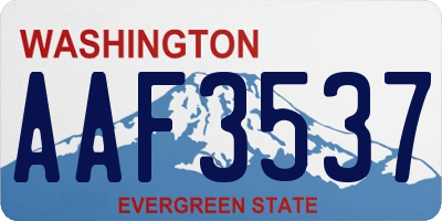 WA license plate AAF3537