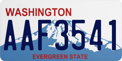 WA license plate AAF3541