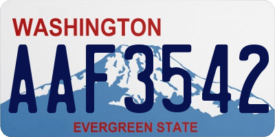 WA license plate AAF3542