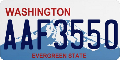 WA license plate AAF3550