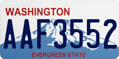 WA license plate AAF3552