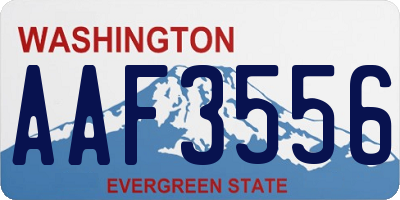 WA license plate AAF3556