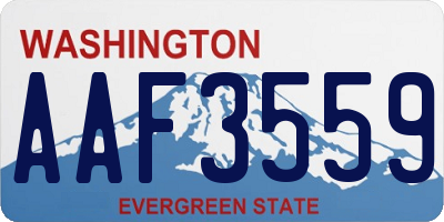 WA license plate AAF3559