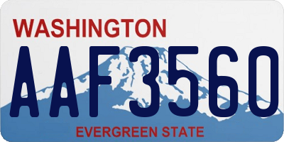 WA license plate AAF3560