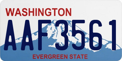 WA license plate AAF3561