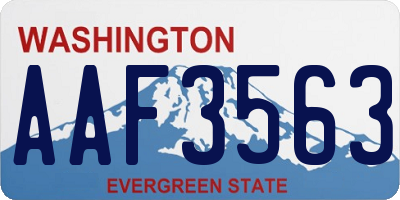 WA license plate AAF3563