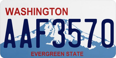 WA license plate AAF3570