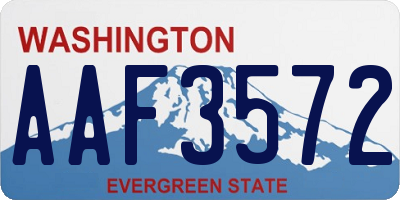 WA license plate AAF3572