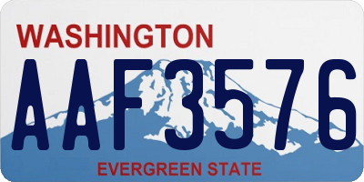 WA license plate AAF3576