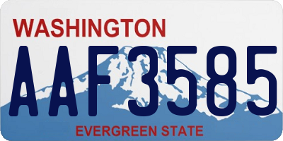 WA license plate AAF3585