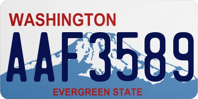 WA license plate AAF3589