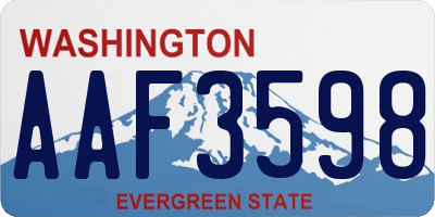 WA license plate AAF3598