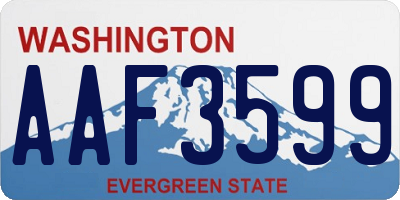 WA license plate AAF3599