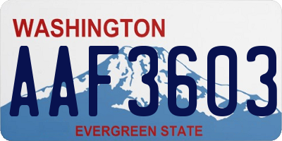 WA license plate AAF3603