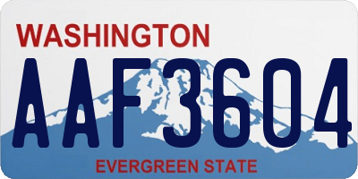 WA license plate AAF3604