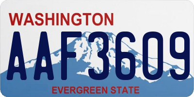 WA license plate AAF3609