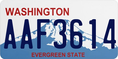 WA license plate AAF3614