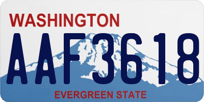 WA license plate AAF3618