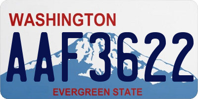 WA license plate AAF3622