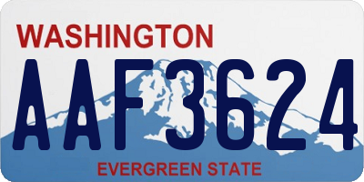 WA license plate AAF3624