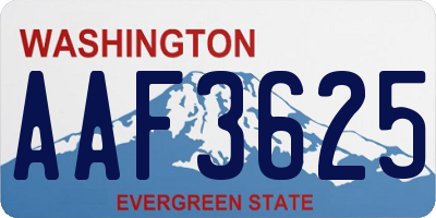 WA license plate AAF3625