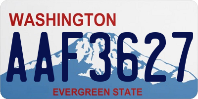 WA license plate AAF3627