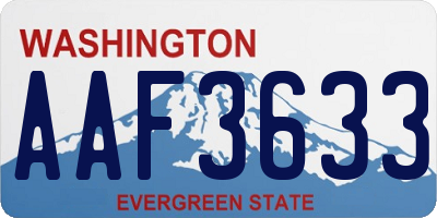 WA license plate AAF3633