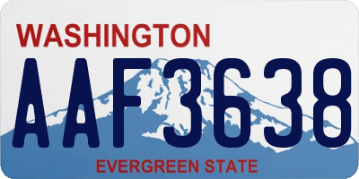 WA license plate AAF3638