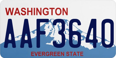 WA license plate AAF3640