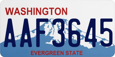 WA license plate AAF3645