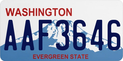 WA license plate AAF3646