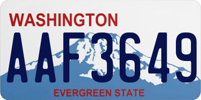 WA license plate AAF3649