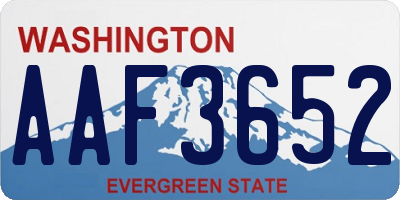 WA license plate AAF3652