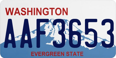 WA license plate AAF3653