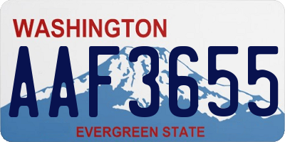 WA license plate AAF3655