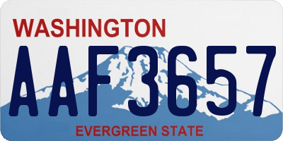WA license plate AAF3657