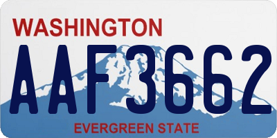 WA license plate AAF3662