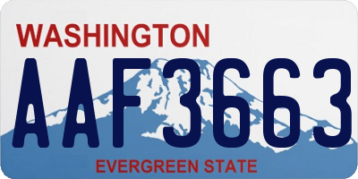 WA license plate AAF3663