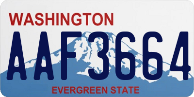 WA license plate AAF3664