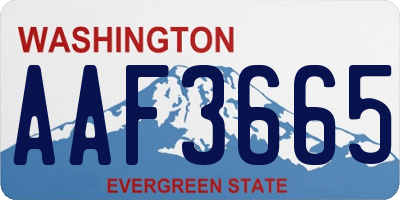 WA license plate AAF3665