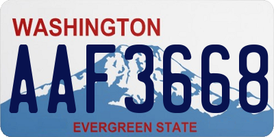 WA license plate AAF3668