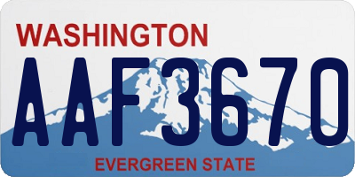 WA license plate AAF3670
